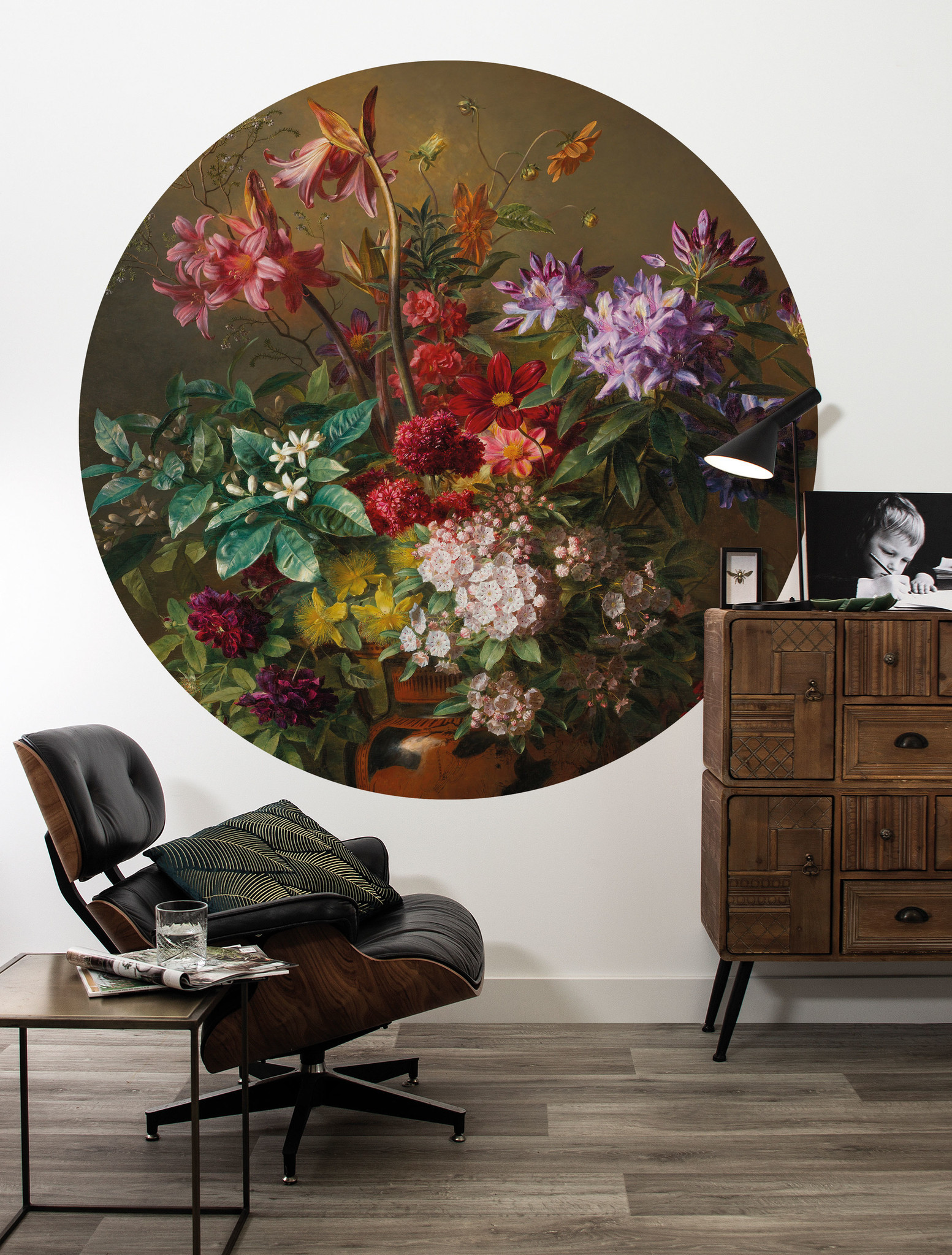 KEK Wallpaper Circle, Golden Age Flowers diameter van 142,5 of 190cm-8719743888395-39