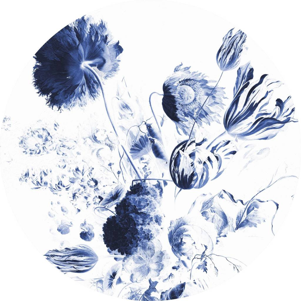 KEK Wallpaper Circle, Royal Blue Flowers diameter van 237,5cm-8719743888456-30