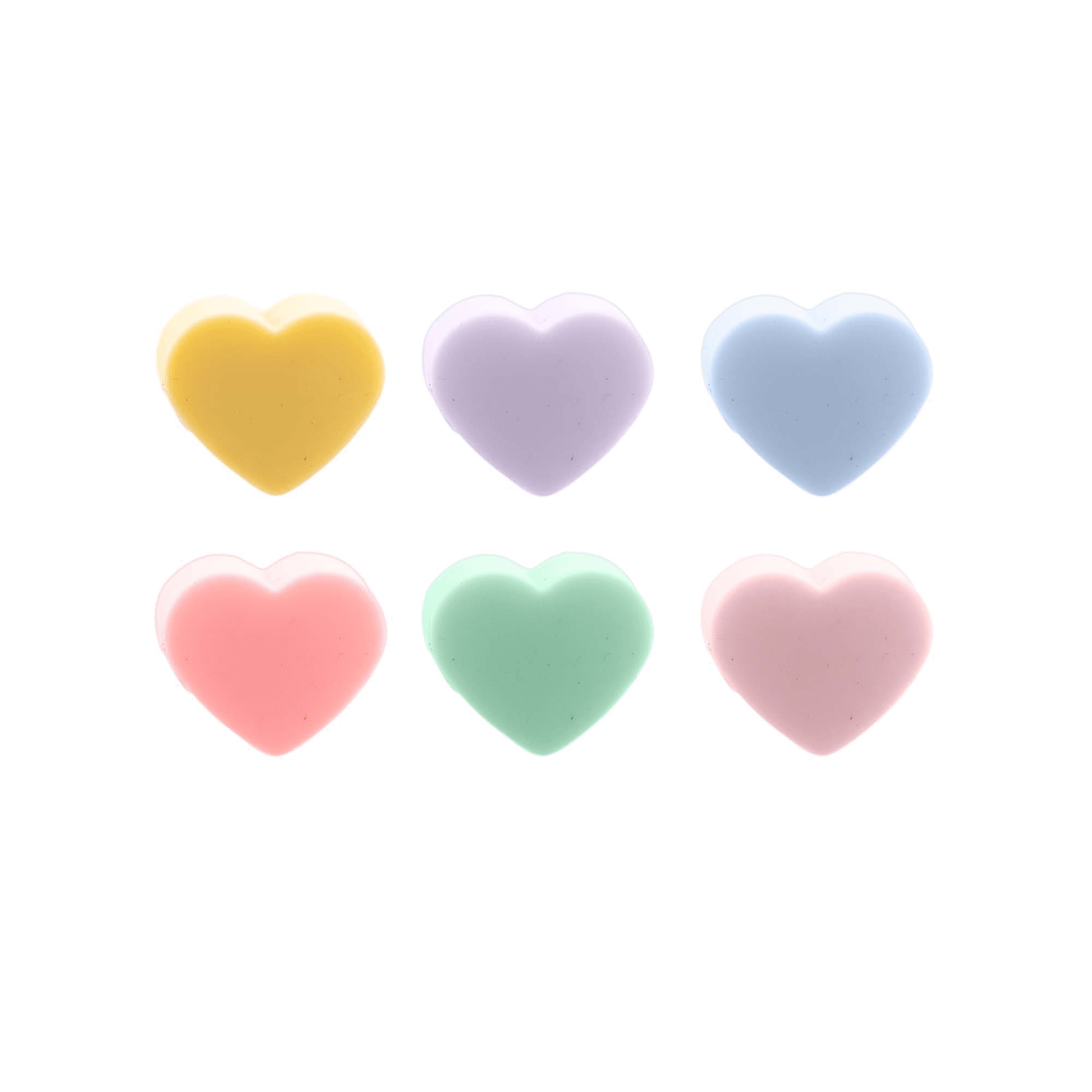 Dotz set van 6 glasmarkers uit silicone multicolor hart-5404035703557-34