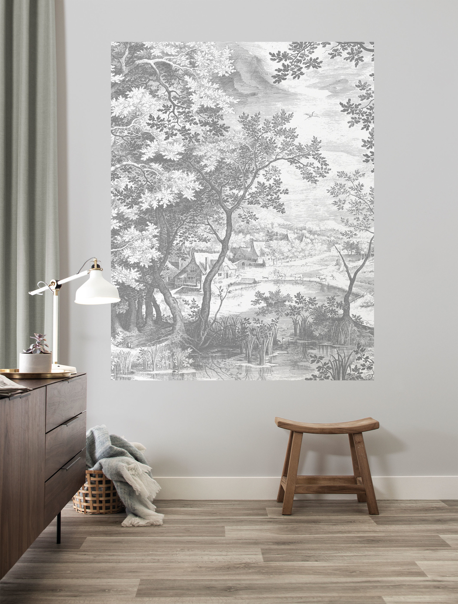 Kek Amsterdam Behangpaneel Engraved Landscapes, 142.5 x 180 cm-8719743888609-313