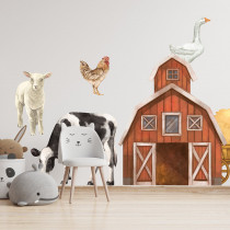 Pastelowe Love Farm animals II muursticker-5901213548417-20