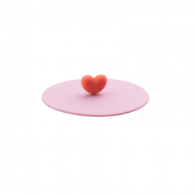 Dotz deksel uit silicone voor glas hart roze