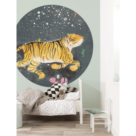 KEK Wallpaper Circle, Behangcirkel Smiling Tiger, ø 190 cm
