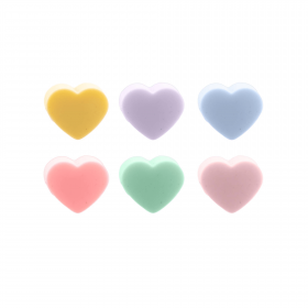 Dotz set van 6 glasmarkers uit silicone multicolor hart