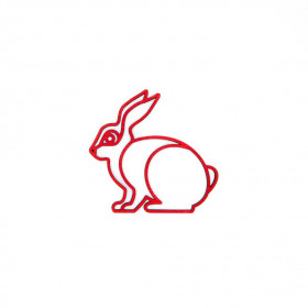 Mono Object plintdier konijn large - rood - 22 x 21 x 0.6 cm