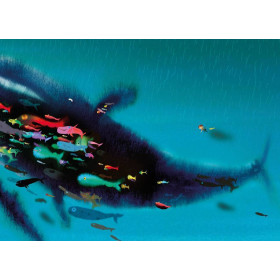 Kek Amsterdam Fotobehang Swimming with Whale, 389.6 x 280 cm