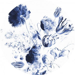 KEK Wallpaper Circle, Royal Blue Flowers diameter van 142,5 of 190 cm-8719743885370-20