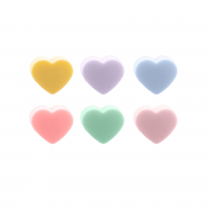 Dotz set van 6 glasmarkers uit silicone multicolor hart-5404035703557-20