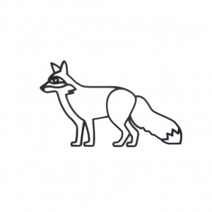 Mono Object plintdier vos medium - zwart -31 x 19 x 0.6 cm