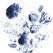 KEK Wallpaper Circle, Royal Blue Flowers diameter van 142,5 of 190 cm-8719743885370-00