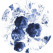 KEK Wallpaper Circle, Royal Blue Flowers diameter van 142,5 of 190 cm-8719743885363-00