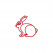 Mono Object plintdier konijn large rood 22 x 21 x 0.6 cm-7436956152129-01